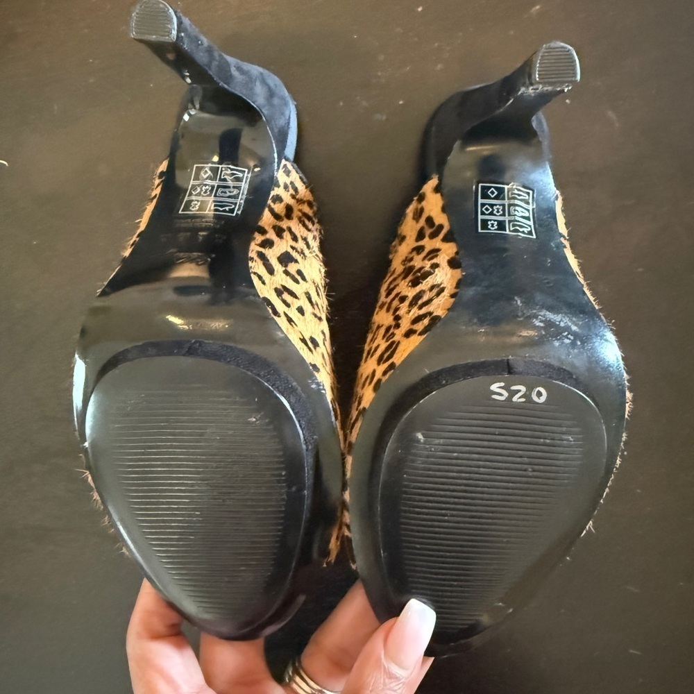 MANGO animal print Leather hair on Heels Size 7.5 - Picture 7 of 9
